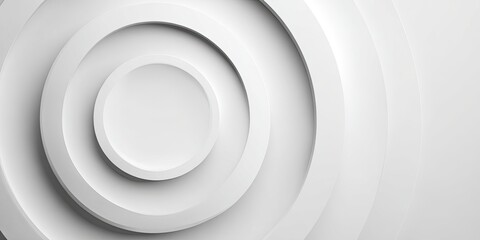 Fototapeta premium Abstract 3D white concentric circles on a gradient, creating depth