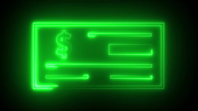 Glowing neon portal icon isolated on black background. HD 4k Video motion graphic animation