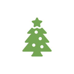Obraz premium Christmas new year green tree icon design