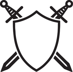 PrintIcon of a shield and crossed swords