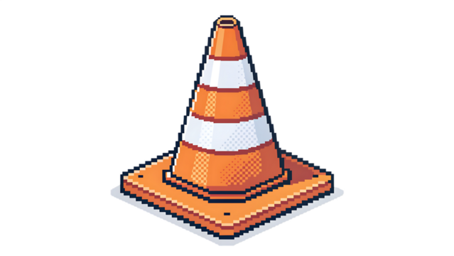 Pixel Art Traffic Cone Isolated on transparent Background