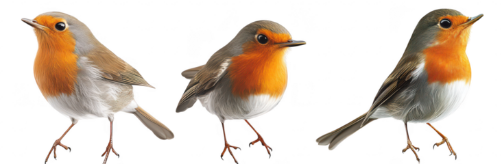 A trio of small birds their colorful plumage. perched in a natural setting. with a soft-focus background emphasizing the beauty of nature and avian life