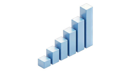 Growing Light Blue Bar Chart Infographic Element With Transparent Background Showing Upward Trend And Progress