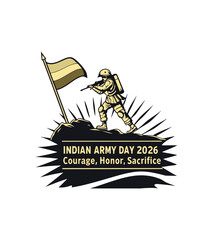 Heroes of the Nation – Indian Army Day Vector