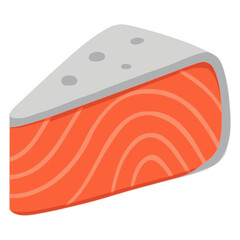 Salmon fillet fish food healthy nature flat color vector illustration template design