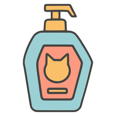 Cat shampoo pet clean fresh flat color vector illustration template design