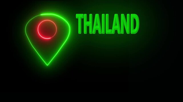 GPS location tracking icon. location of the city of Thailand ,the name of the place with the location has been displayed, sign animated with alpha channel .  4k video