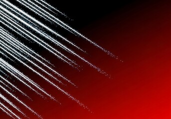 Cascading Silver Light Trails on a Gradient Red and Black Backdrop