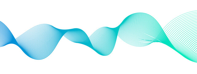 Data Waveform Gradient With Turquoise and Blue Tech-Focused Vector Design. Ideal Presentation Background for Sound, Connectivity, and Future Concepts.