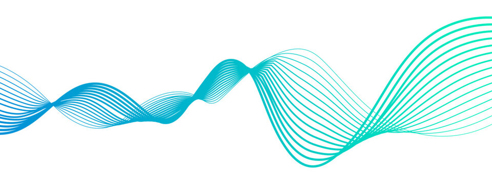 Modern Abstract Flow With Cyan Waveform Background. Versatile Vector Gradient for Tech, Sound, Energy, and Science Branding. Dynamic Digital Look.