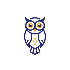 Fototapeta premium Cute Minimalist Owl Logo