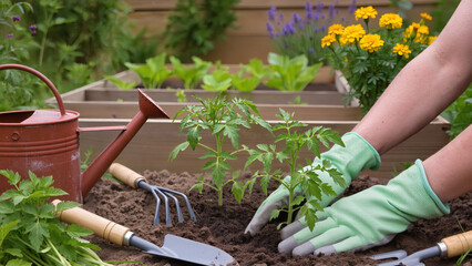 gardening in garden