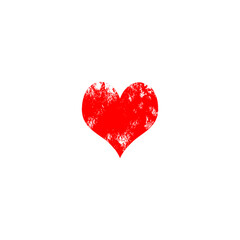 red heart isolated on white