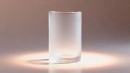 Frosted Glass Tumbler Mockup in Soft Studio Light