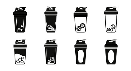 Collection of protein shaker bottles in various styles and designs