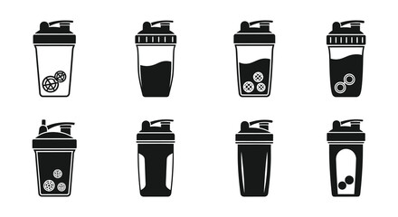 Collection of protein shaker bottles in various styles and designs