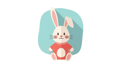Adorable Bunny Rabbit Sitting with a Sweet Expression in a Cute Illustration