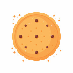 A cartoon illustration of a delicious chocolate chip cookie with sprinkles, isolated on a white background.