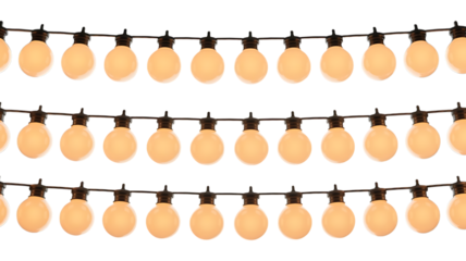 Decorative wire balls and string lights or Christmas and New Year cotton ball light garland image transparent