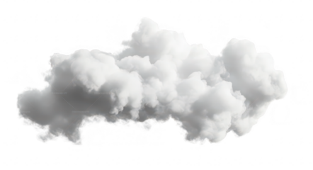 A fluffy. white cloud floating against a bright background. its soft texture and billowy shape. ideal for nature-themed designs and atmospheric compositions