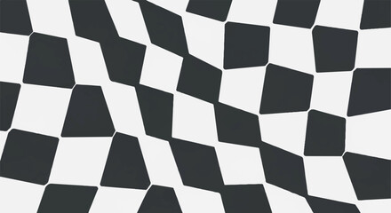 Fototapeta premium Abstract Racing Flag Seamless Pattern with Black and White Squares