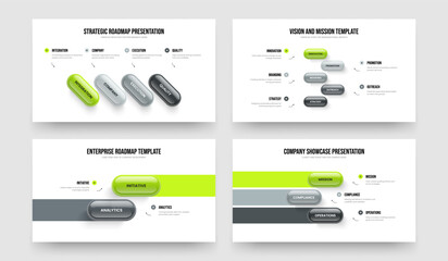 Modern Solution Four Five Two Three Option Infographic Frame Template Vector Illustration Bundle. Company Introduction 4 5 2 3 Step Diagram Presentation Layout Collection.