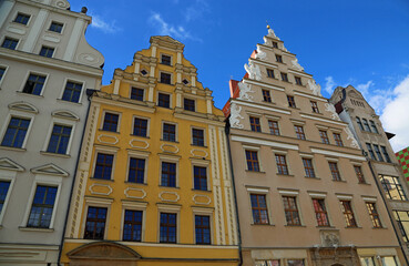 Renaissance tenements in the Old Town, Wroclaw, Poland