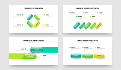 Fototapeta premium Financial Strategy Four Five Two Three Step Infographic Frame Template Vector Illustration Set. Digital Campaign 4 5 2 3 Element Diagram Slideshow Layout Bundle.