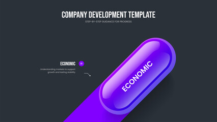 Business Portfolio Frame Template Vector Illustration. Enterprise Profile 1 Step Diagram Slideshow Layout. Visual Proposal One Element Infographic Slide Design.