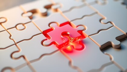 Missing Puzzle Piece Concept Representing Business Strategy Solution