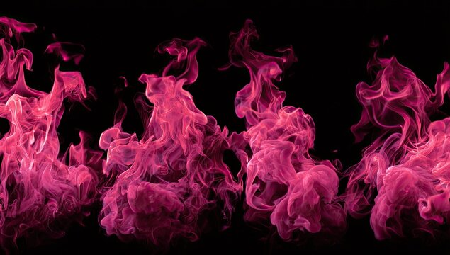 Vivid pink flames against a stark black backdrop. Fiery, dynamic, and powerful