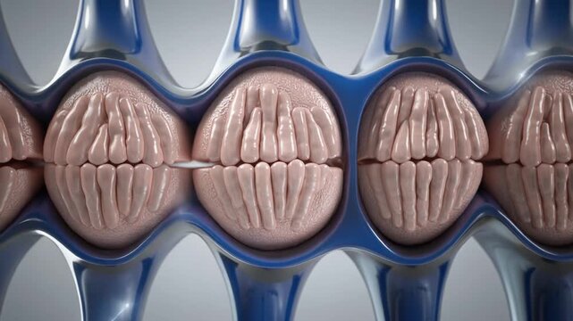 Dental Health Animation - Close-Up View of Teeth in Blue Frame.
