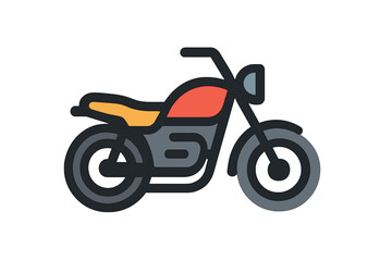 Fototapeta premium Vintage style motorcycle graphic featuring thick outlines and bold color blocks