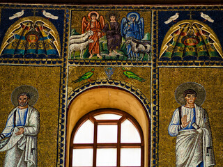 Mosaic of the Last Judgment in basilica of Sant Apollinare Nuovo in Ravenna