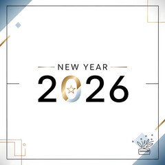 Elegant new year 2026 celebration design with festive elements