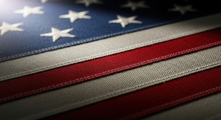 Close up artistic depiction of the American flag creating a textured visual effect