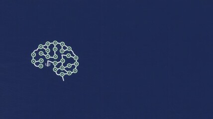 Digital brain concept showing interconnected neurons and data flow on a blue background