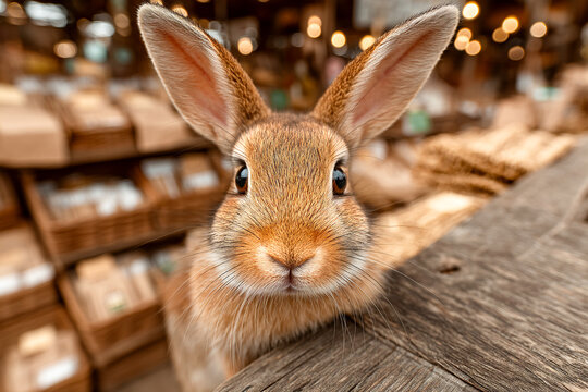 Busy barista serves coffee in a lively urban coffee shop Generative AI