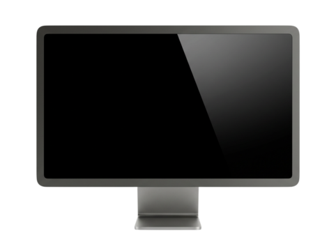 High quality 3D realistic mockup of a computer monitor featuring smooth bezel lines, modern hardware styling and balanced proportions, isolated on white and transparent background, PNG detailed cutout - Powered by Adobe