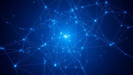 Abstract blue network background representing digital connection and data transmission