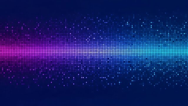 Abstract digital equalizer background with glowing dots in vibrant colors