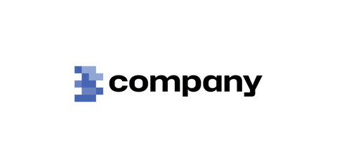 Letter B Pixel Stack Modular Digital Technology Logo Design Template