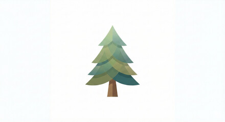 Fototapeta premium Simple pine tree illustration representing forest, outdoor lifestyle, and eco nature themes