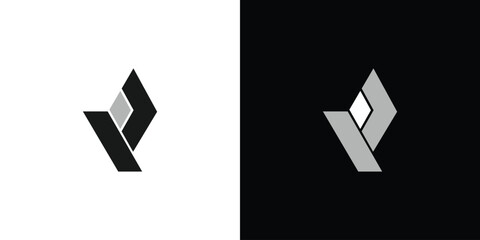 Modern and geometric letter P initials logo design