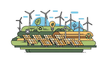 Green Energy Revolution Solar Panels and Wind Turbines Powering a Sustainable Future