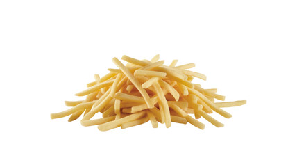 Pile of julienned potatoes isolated on transparent background