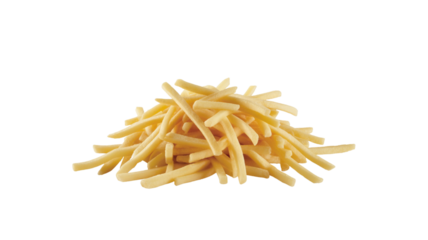 Pile of julienned potatoes isolated on transparent background