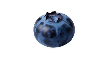 Single ripe blueberry isolated on transparent background