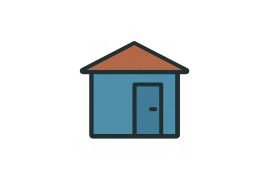House building vector icon illustrating real estate, dwelling, residential property, home ownership, and housing market - Powered by Adobe