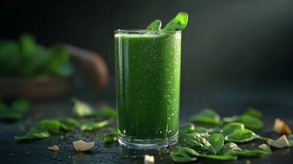 Healthy green smoothie recipe detox spinach juice glass nutrition wellness diet breakfast drink delicious